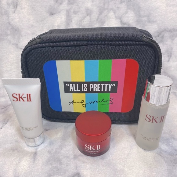 SK-II All Is Pretty Skincare Set-Colorful Pouch,Lotion,Cleanser & Cream-4pc-NEW - Picture 2 of 13
